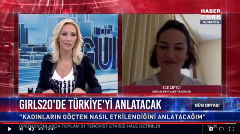 Ece Çiftçi Almanya'dan canlı bağlantıyla G(irls)20 sürecini Habertürk'e anlattı