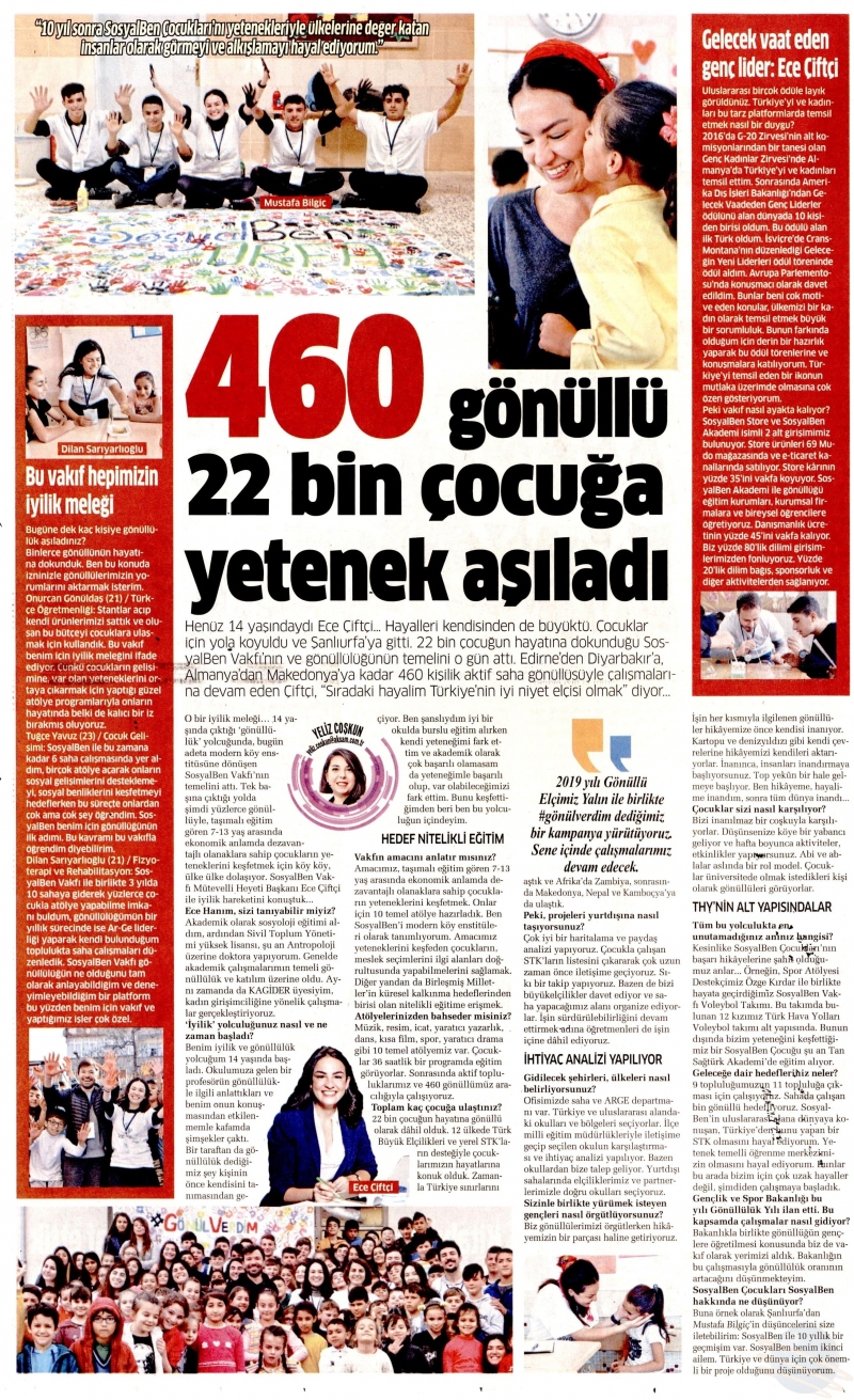 460 Gönüllü 22 Bin Çocuğa Yetenek Aşıladı